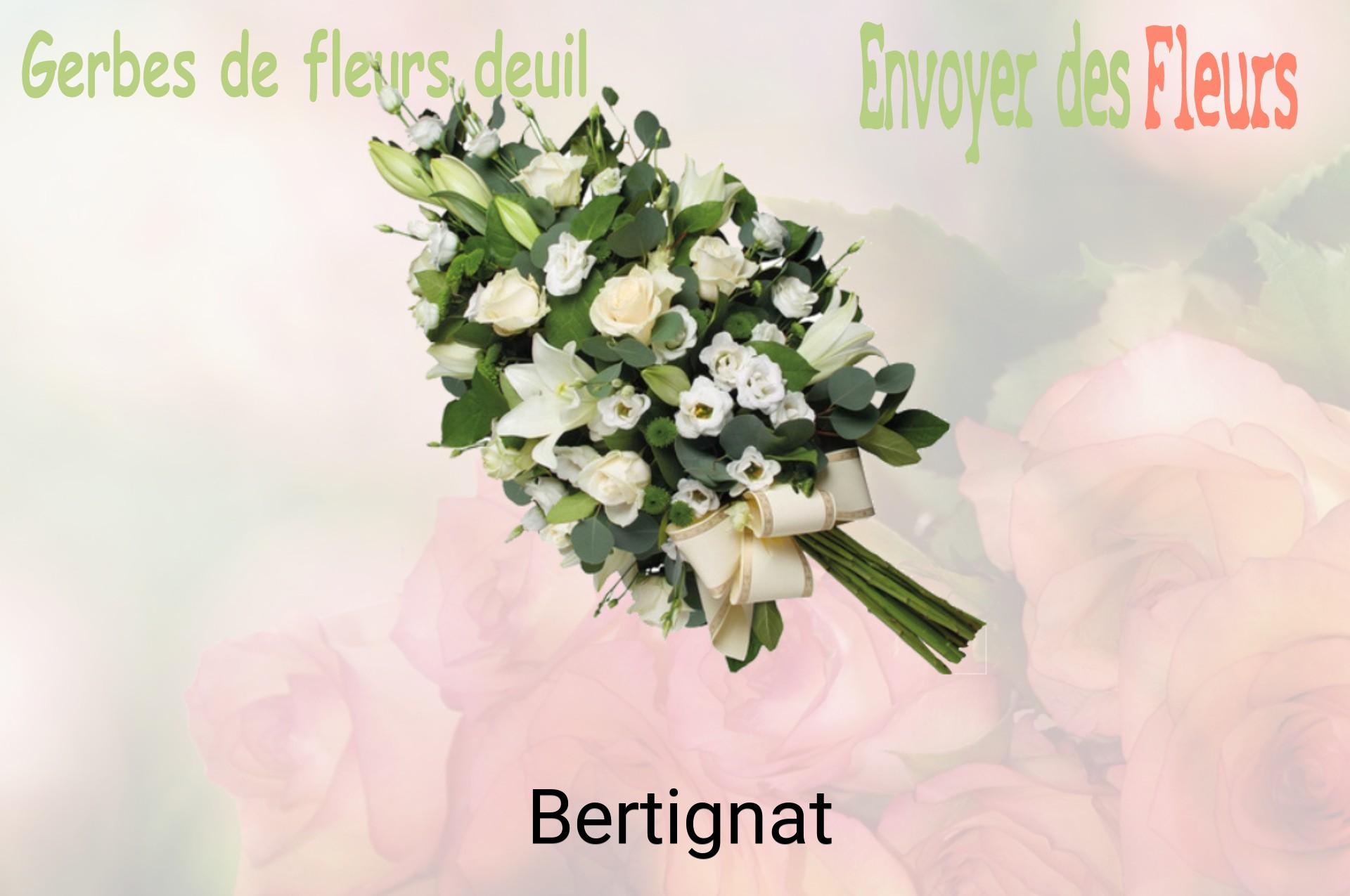 Gerbe de fleurs de deuil livrée à Bertignat